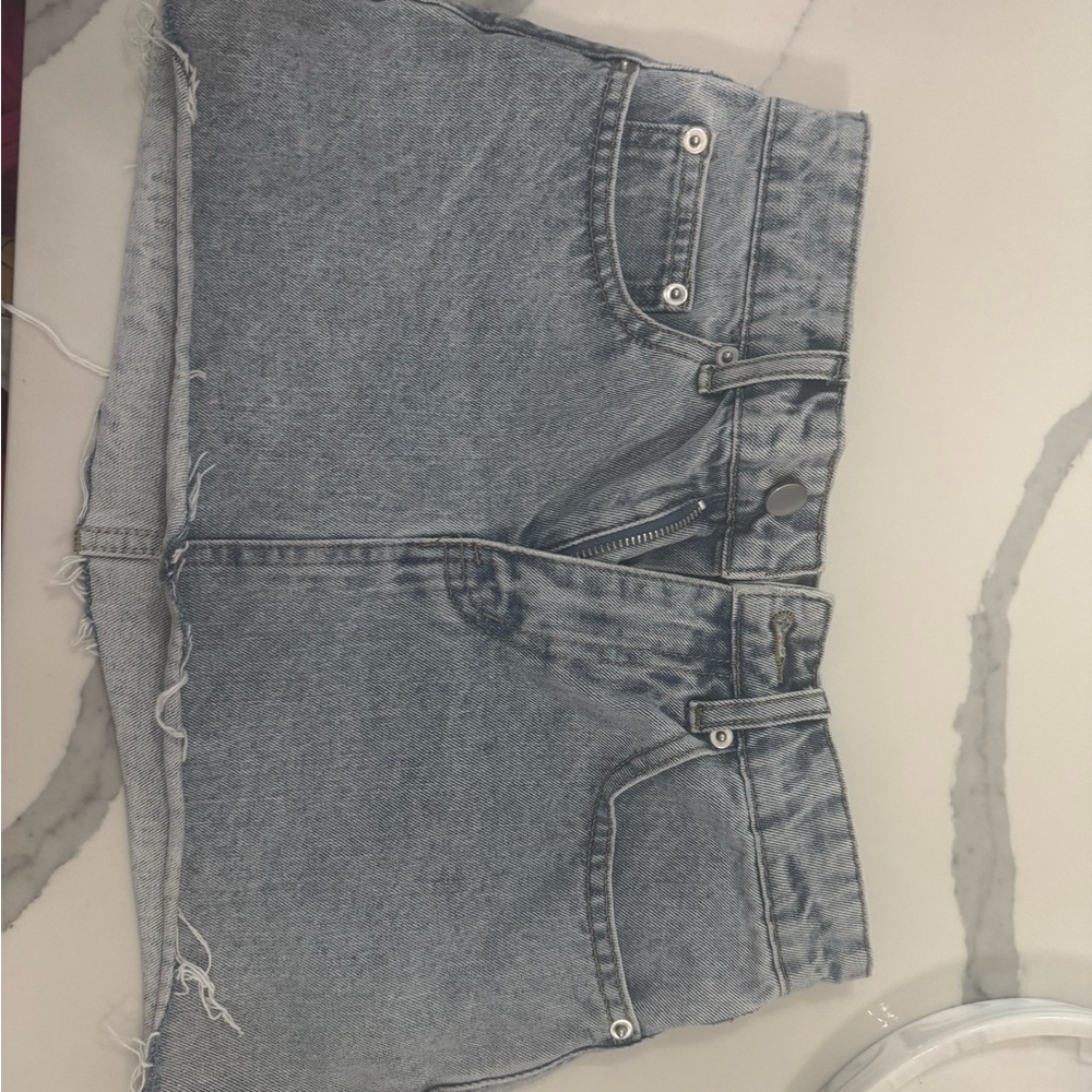 Denim Mini Skirt - Light Blue